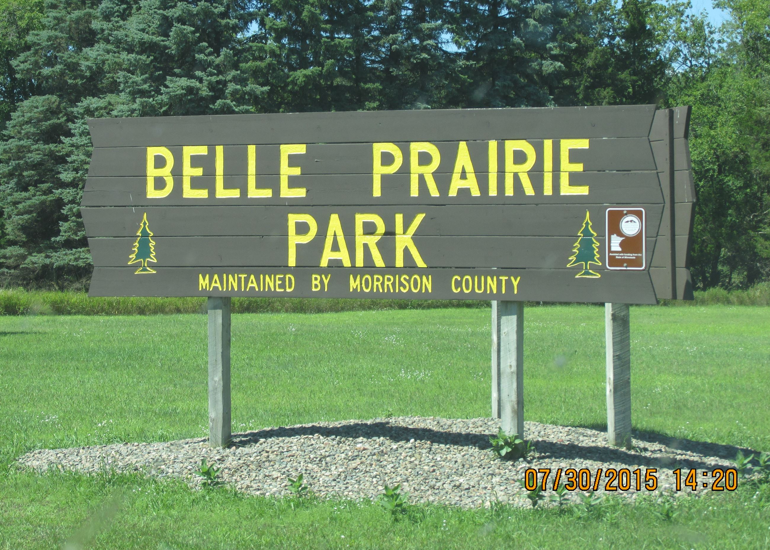 Belle Prairie Park Entrance Sign