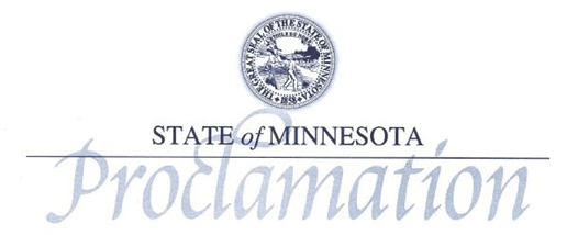 State of MN Seal; State of MN Proclamation