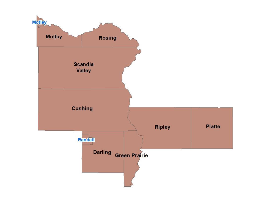 Map showing the cities and townships located in District 1