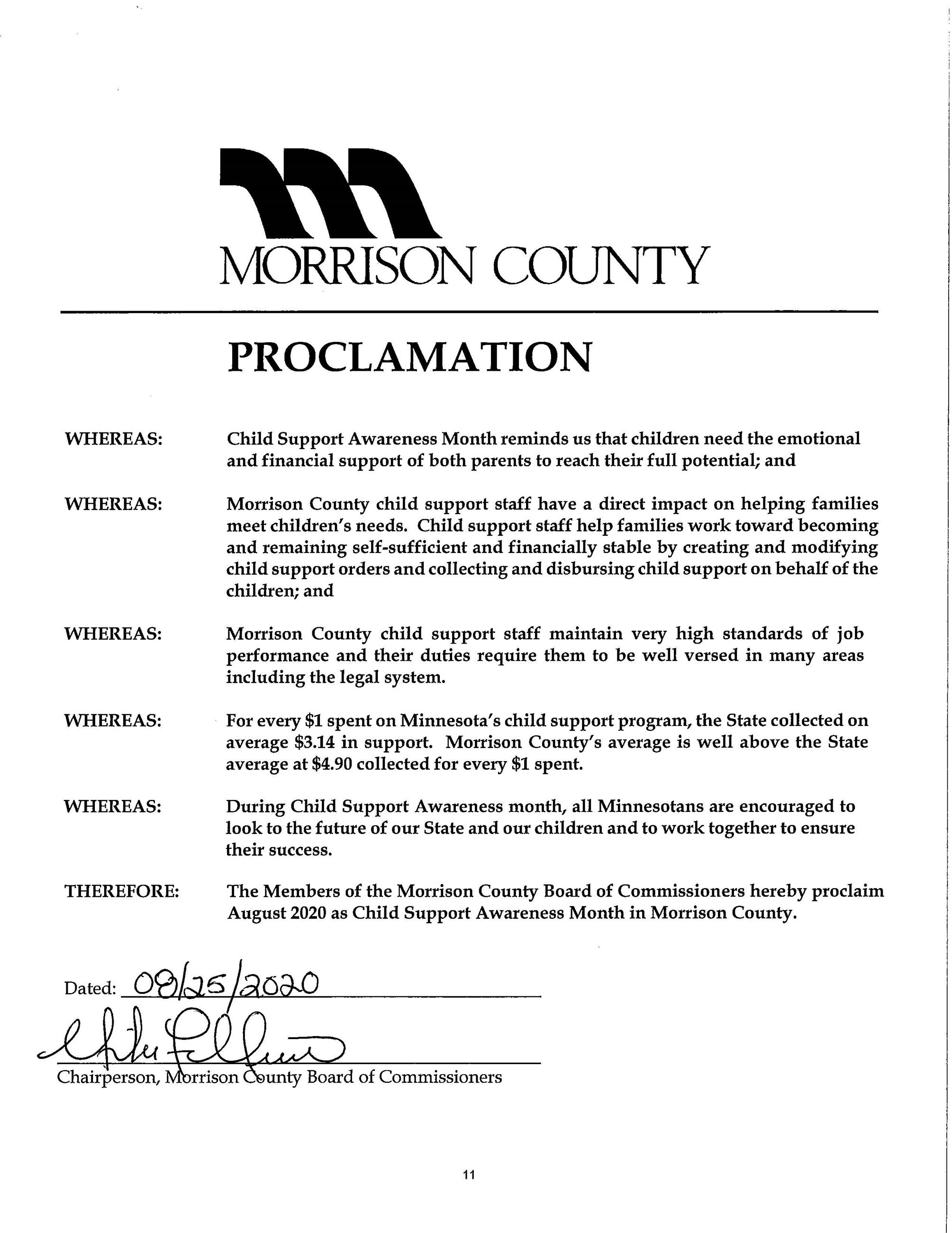 Child Support Awareness Month Proclamation