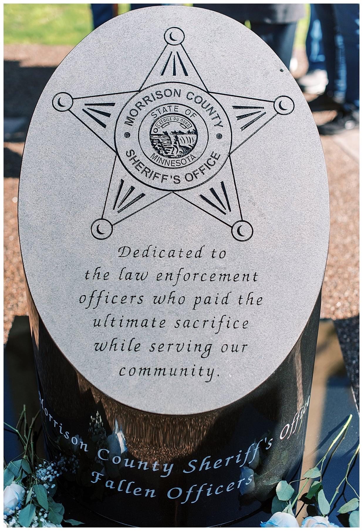 Granite Monument inscribed with Sheriff Seal